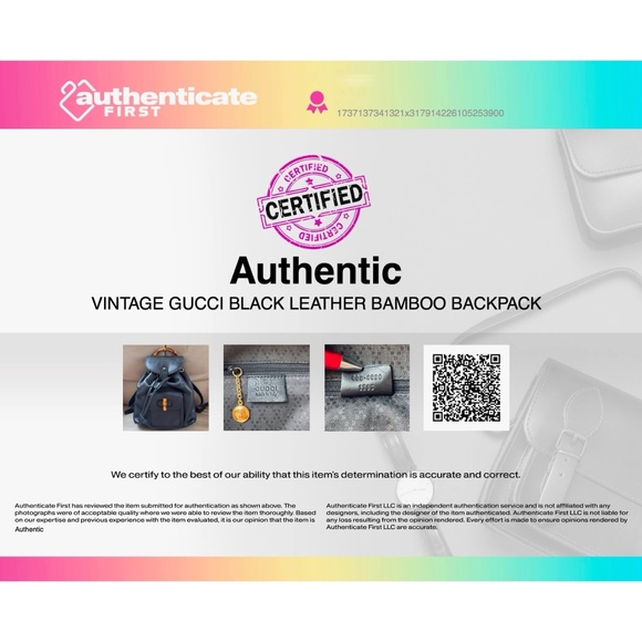Authenticated Vintage Gucci Leather Bamboo Flap Drawstring Mini Backpack, COA - Picture 15 of 15